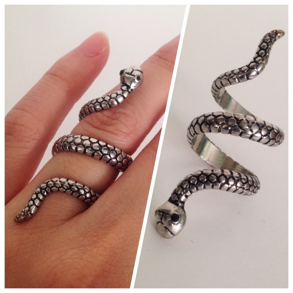 Snake Wrap Silver Ring
